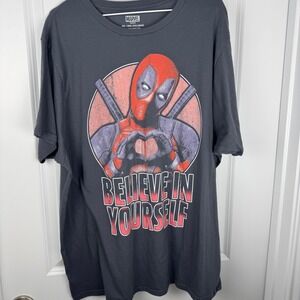 Marvel Deadpool Believe In Yourself Graphic T Shirt Men's 2XL